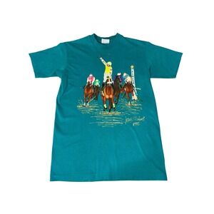 Puff Paint Homemade Derby Horse Racing Short‎ Sleeve Tee Small to Medium